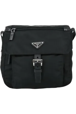 Prada Pre-owned, Heren, Zwart, ONE Size, Nylon, Pre-owned Fabric prada-bags