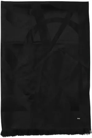 Saint Laurent Accessoires, Heren, Zwart, ONE Size, Abstract Patroon Zijden Sjaal