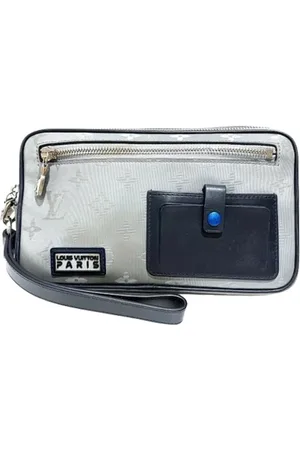 LOUIS VUITTON Pre-owned, Heren, Grijs, ONE Size, Pre-owned Canvas clutches