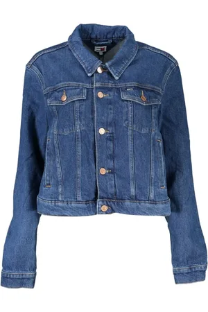 Tommy Hilfiger Jassen, Dames, Blauw, S, Katoen, Blauwe Katoenen Damesjas