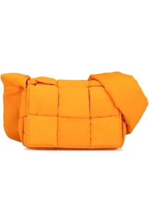 Bottega Veneta Pre-owned, Dames, Oranje, ONE Size, Nylon, Pre-owned Nylon crossbody-bags