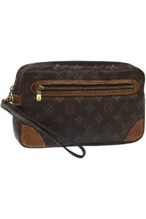 LOUIS VUITTON Pre-owned, Dames, Bruin, ONE Size, Leer, Pre-owned Canvas clutches