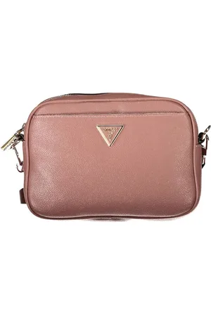 Guess Tassen, Dames, Bruin, ONE Size, Roze Polyethyleen Handtas met Verstelbare Band