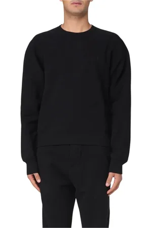 Saint Laurent Sweatshirts & Hoodies, Heren, Zwart, 2Xl, Katoen, Luxe Relaxte Pasvorm Sweater