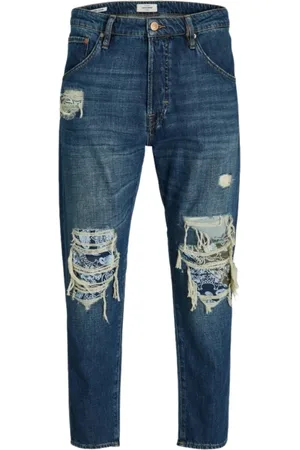 JACK & JONES Jeans, Heren, Blauw, W36 L32, Denim, Hoge taille Blauwe Denim Jeans