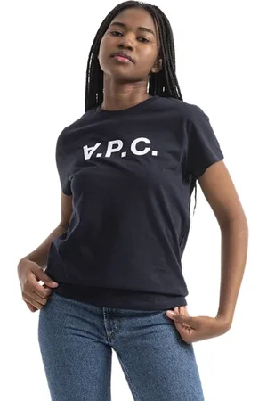 A.P.C. Tops, Dames, Blauw, M, Katoen, T-shirt