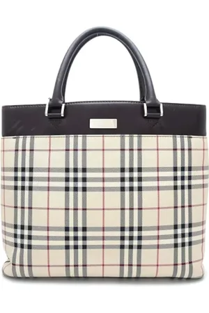 Burberry Pre-owned, Dames, , ONE Size, Leer, Tweedehands Canvas handtassen