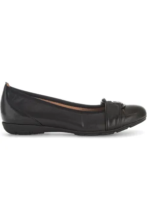 Gabor Schoenen, Dames, Zwart, 37 1/2 EU, Leer, Zwarte gladleren ballerina