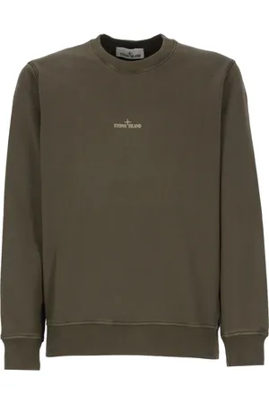 Stone Island Sweatshirts & Hoodies, Heren, Groen, S, Katoen, Groen Katoenen Sweatshirt met Logo Print