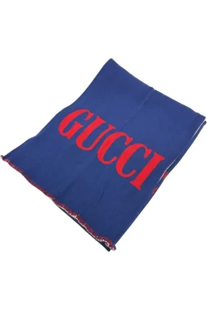 Gucci Pre-owned, Dames, Blauw, ONE Size, Wol, Pre-owned Wool scarves