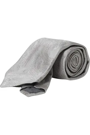 Brunello Cucinelli Accessoires, Heren, Wit, ONE Size, Elegante Paisley Zijden Stropdas