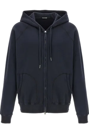 Tom Ford Sweatshirts & Hoodies, Heren, Blauw, L, Zip Hoodie Sweatshirt voor Mannen