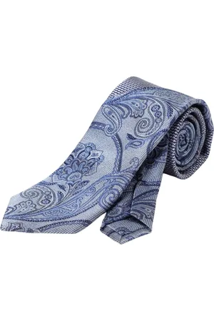 Etro Accessoires, Heren, Blauw, ONE Size, Blauwe Paisley Zijden Stropdas