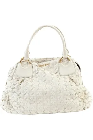 Miu Miu Pre-owned, Dames, Wit, ONE Size, Tweedehands leren handtassen
