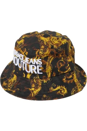 VERSACE Accessoires, Heren, Veelkleurig, S, Katoen, Zwarte Barok Print Emmerhoed
