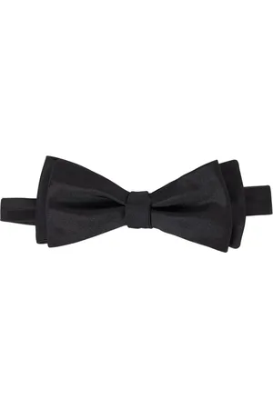 HUGO BOSS Accessoires, Heren, Zwart, ONE Size, Zwarte Zwarte Vlinderdas van Zijde