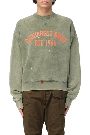 Dsquared2 Sweatshirts & Hoodies, Heren, Grijs, XL, Katoen, Moderne Paint Splatter Sweatshirt