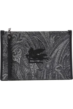 Etro Tassen, Heren, Blauw, ONE Size, Blauwe Paisley Aktetas met Ritssluiting