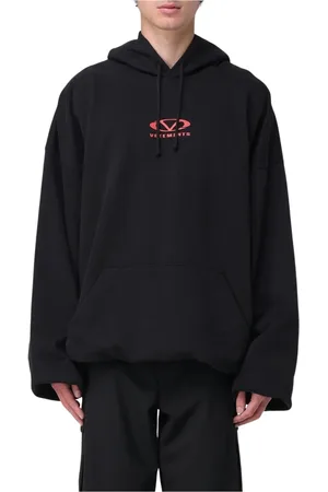 Vetements Sweatshirts & Hoodies, Heren, Zwart, M, Zwarte Bedrukte Sweatshirt voor Mannen