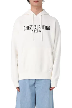 VALENTINO Sweatshirts & Hoodies, Heren, Wit, S, Katoen, Witte Hoodie Sweatshirt Stijlvol Comfortabele Pasvorm
