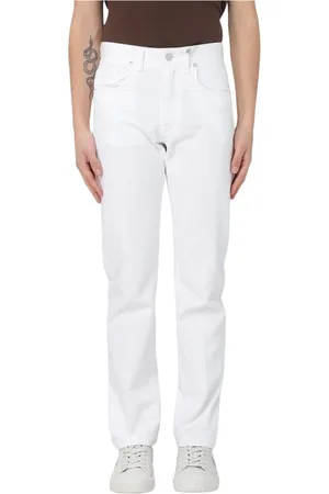 Fendi Jeans, Heren, Wit, W32, Witte Straight Leg Jeans