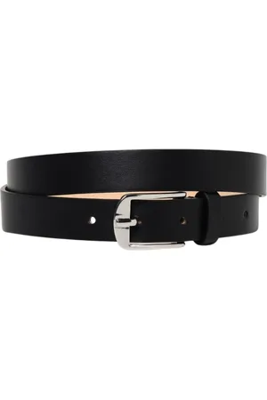 Dsquared2 Accessoires, Heren, Zwart, 95 CM, Zwarte Leren Riem Zilveren Gesp