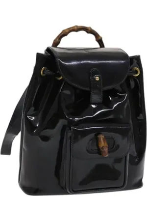 Gucci Pre-owned, Dames, Zwart, ONE Size, Pre-owned Canvas backpacks