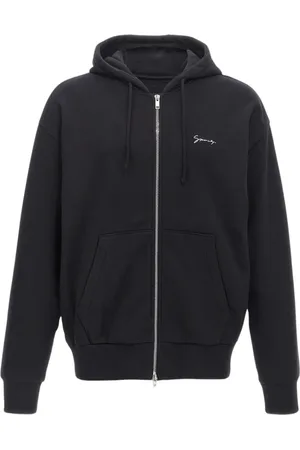 Givenchy Sweatshirts & Hoodies, Heren, Zwart, L, Katoen, Zwarte Zip Up Hoodie Relaxte Pasvorm