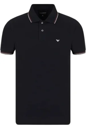 Emporio Armani Tops, Heren, Blauw, L, Katoen, Blauw Polo Shirt