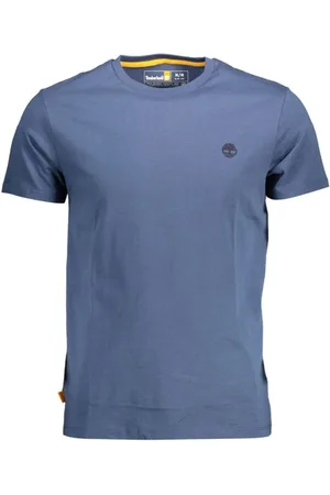 Timberland Tops, Heren, Blauw, M, Katoen, Blauw Organisch Katoen Logo T-Shirt
