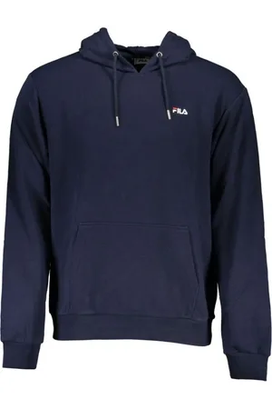 Fila Sweatshirts & Hoodies, Heren, Blauw, S, Katoen, Blauwe Hoodie met Borduursel