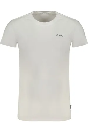 Gaudi Tops, Heren, Wit, 2Xl, Katoen, Katoenen T-shirt met printlogo