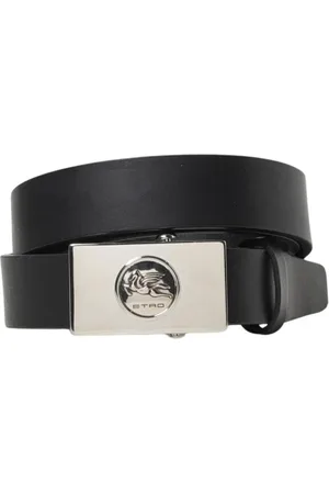 Etro Accessoires, Heren, Zwart, 95 CM, Zwarte Leren Riem voor Mannen