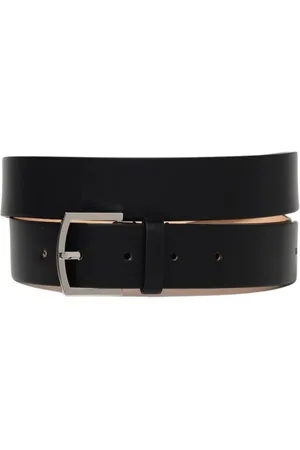 Dsquared2 Accessoires, Heren, Zwart, 105 CM, Zwarte Leren Riem met Zilveren Gesp