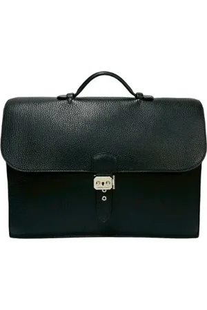 Hermès Pre-owned, Heren, Zwart, ONE Size, Leer, Tweedehands leren handtassen