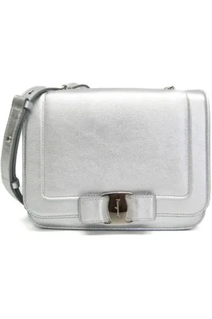 Salvatore Ferragamo Pre-owned, Dames, Grijs, ONE Size, Leer, Tweedehands leren schoudertassen