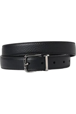 Dolce & Gabbana Accessoires, Heren, Zwart, 105 CM, Leer, Zwarte Leren Riem met Metalen Gesp