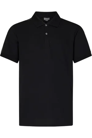 Alexander McQueen Tops, Heren, Zwart, M, Katoen, Zwart Polo Shirt met Logoband