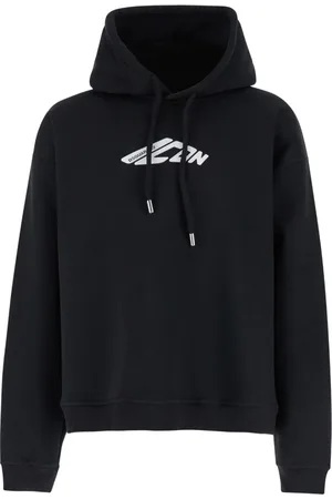 Dsquared2 Sweatshirts & Hoodies, Heren, Zwart, M, Katoen, Zwarte Sweater met Nieuw Icon Hood