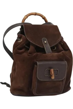 Gucci Pre-owned, Dames, Bruin, ONE Size, Leer, Pre-owned Suede backpacks