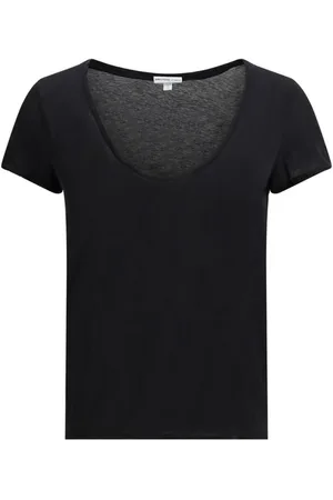 James Perse Tops, Dames, Zwart, S, Katoen, Doorschijnende Slim Fit Katoenen T-Shirt