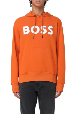 HUGO BOSS Sweatshirts & Hoodies, Heren, Oranje, S, Katoen, Moderne Oranje Hoodie voor Mannen
