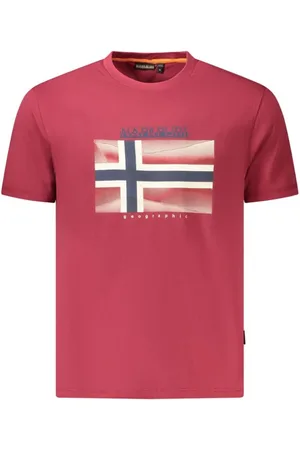 Napapijri Tops, Heren, Rood, L, Katoen, Rode Katoenen Heren T-shirt