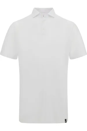 Boggi Milano Tops, Heren, Wit, L, Katoen, Katoenen Crepe Jersey Polo Shirt