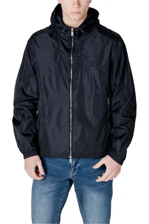 Armani Exchange Jassen, Heren, Blauw, S, Stijlvolle Hooded Jacket voor mannen