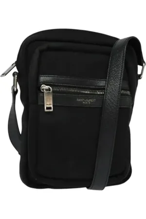 Saint Laurent Pre-owned, Dames, Zwart, ONE Size, Pre-owned Canvas shoulder-bags