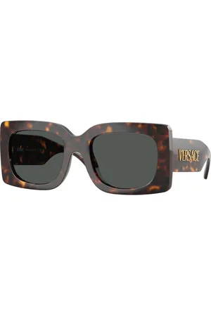 VERSACE Accessoires, Dames, Bruin, 54 MM, Stijlvolle zonnebril in zwarte tint