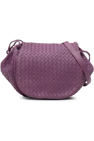 Bottega Veneta Pre-owned, Dames, Paars, ONE Size, Leer, Pre-owned Leather crossbody-bags