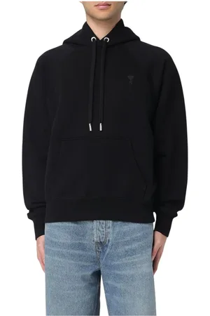 Ami Sweatshirts & Hoodies, Heren, Zwart, S, Katoen, Klassieke Zwarte Sweatshirt Casual Wear