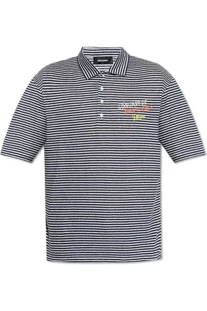 Dsquared2 Tops, Heren, Blauw, L, Linnen, Polo capsule Summer Lovers
